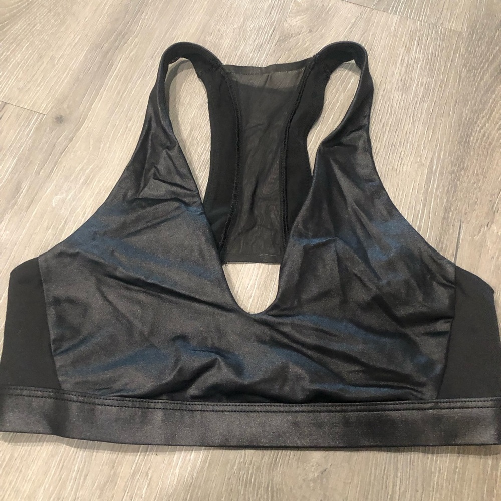 Victoria’s Secret PINK  are. Shiny Black. Size small. Looks like leather!